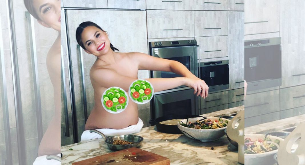 Chrissy Teigen Creatively Skirts Around Instagram's Nudity Policies