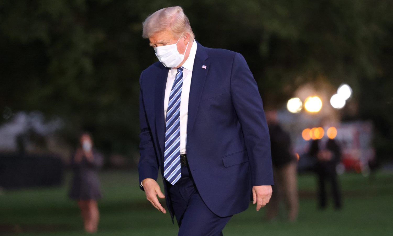 President Trump Arrives Back At White House After Stay At Walter Reed Medical Center For Covid