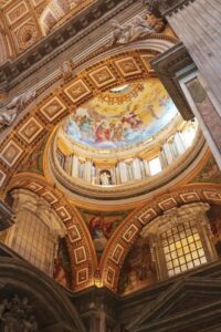 gold and multicolored cathedral interior